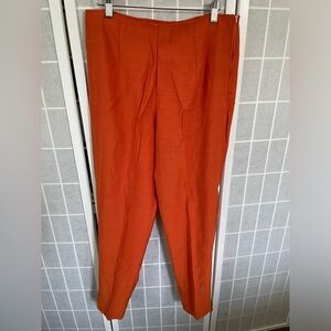 Borcellini Exclusive Creation polyester blend dress pants, orange, Size 14.